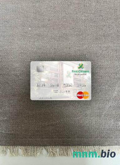Trinidad and Tobago First Citizes bank wygląd zdjęcia mastercard skan PSD + zdjęcie